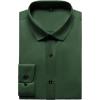 imageMens Stretch Wrinkle Free Dress Shirts Formal Wedding Prom Long Sleeve Slim Fit Button Down ShirtDark Green