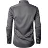 imageMens Stretch Wrinkle Free Dress Shirts Formal Wedding Prom Long Sleeve Slim Fit Button Down ShirtDark Grey