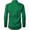 imageMens Stretch Wrinkle Free Dress Shirts Formal Wedding Prom Long Sleeve Slim Fit Button Down ShirtGreen