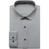 imageMens Stretch Wrinkle Free Dress Shirts Formal Wedding Prom Long Sleeve Slim Fit Button Down ShirtGrey