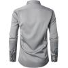 imageMens Stretch Wrinkle Free Dress Shirts Formal Wedding Prom Long Sleeve Slim Fit Button Down ShirtGrey