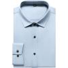 imageMens Stretch Wrinkle Free Dress Shirts Formal Wedding Prom Long Sleeve Slim Fit Button Down ShirtLight Blue