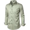 imageMens Stretch Wrinkle Free Dress Shirts Formal Wedding Prom Long Sleeve Slim Fit Button Down ShirtMint Green