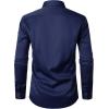 imageMens Stretch Wrinkle Free Dress Shirts Formal Wedding Prom Long Sleeve Slim Fit Button Down ShirtNavy