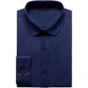 imageMens Stretch Wrinkle Free Dress Shirts Formal Wedding Prom Long Sleeve Slim Fit Button Down ShirtNavy