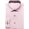 imageMens Stretch Wrinkle Free Dress Shirts Formal Wedding Prom Long Sleeve Slim Fit Button Down ShirtPink