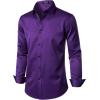 imageMens Stretch Wrinkle Free Dress Shirts Formal Wedding Prom Long Sleeve Slim Fit Button Down ShirtPurple