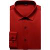 imageMens Stretch Wrinkle Free Dress Shirts Formal Wedding Prom Long Sleeve Slim Fit Button Down ShirtRed