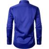 imageMens Stretch Wrinkle Free Dress Shirts Formal Wedding Prom Long Sleeve Slim Fit Button Down ShirtRoyal Blue