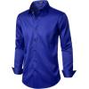 imageMens Stretch Wrinkle Free Dress Shirts Formal Wedding Prom Long Sleeve Slim Fit Button Down ShirtRoyal Blue
