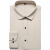 imageMens Stretch Wrinkle Free Dress Shirts Formal Wedding Prom Long Sleeve Slim Fit Button Down ShirtTan