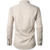 imageMens Stretch Wrinkle Free Dress Shirts Formal Wedding Prom Long Sleeve Slim Fit Button Down ShirtTan