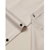 imageMens Stretch Wrinkle Free Dress Shirts Formal Wedding Prom Long Sleeve Slim Fit Button Down ShirtTan