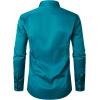 imageMens Stretch Wrinkle Free Dress Shirts Formal Wedding Prom Long Sleeve Slim Fit Button Down ShirtTeal