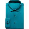 imageMens Stretch Wrinkle Free Dress Shirts Formal Wedding Prom Long Sleeve Slim Fit Button Down ShirtTeal