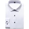 imageMens Stretch Wrinkle Free Dress Shirts Formal Wedding Prom Long Sleeve Slim Fit Button Down ShirtWhite