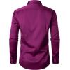 imageMens Stretch Wrinkle Free Dress Shirts Formal Wedding Prom Long Sleeve Slim Fit Button Down ShirtWine Red