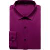 imageMens Stretch Wrinkle Free Dress Shirts Formal Wedding Prom Long Sleeve Slim Fit Button Down ShirtWine Red