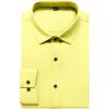 imageMens Stretch Wrinkle Free Dress Shirts Formal Wedding Prom Long Sleeve Slim Fit Button Down ShirtYellow