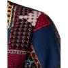 imageMens Cotton Linen Traditional Pattern Print Casual Short Sleeve Button Down Hawaiian Shirts for Beach Vacation