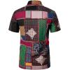 imageMens Cotton Linen Traditional Pattern Print Casual Short Sleeve Button Down Hawaiian Shirts for Beach Vacation