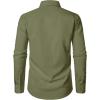 imageMens Stretch Regular Fit Long Sleeve Dress Shirts Lightweight Business Casual Button Down Shirts with PocketArmy Green