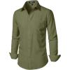 imageMens Stretch Regular Fit Long Sleeve Dress Shirts Lightweight Business Casual Button Down Shirts with PocketArmy Green