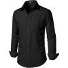 imageMens Stretch Regular Fit Long Sleeve Dress Shirts Lightweight Business Casual Button Down Shirts with PocketBlack