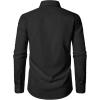 imageMens Stretch Regular Fit Long Sleeve Dress Shirts Lightweight Business Casual Button Down Shirts with PocketBlack