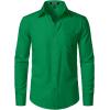 imageMens Stretch Regular Fit Long Sleeve Dress Shirts Lightweight Business Casual Button Down Shirts with PocketGreen