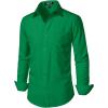imageMens Stretch Regular Fit Long Sleeve Dress Shirts Lightweight Business Casual Button Down Shirts with PocketGreen