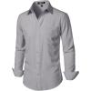 imageMens Stretch Regular Fit Long Sleeve Dress Shirts Lightweight Business Casual Button Down Shirts with PocketGrey
