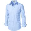 imageMens Stretch Regular Fit Long Sleeve Dress Shirts Lightweight Business Casual Button Down Shirts with PocketLight Blue