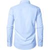 imageMens Stretch Regular Fit Long Sleeve Dress Shirts Lightweight Business Casual Button Down Shirts with PocketLight Blue