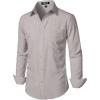imageMens Stretch Regular Fit Long Sleeve Dress Shirts Lightweight Business Casual Button Down Shirts with PocketLight Grey