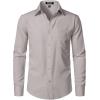 imageMens Stretch Regular Fit Long Sleeve Dress Shirts Lightweight Business Casual Button Down Shirts with PocketLight Grey