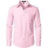 imageMens Stretch Regular Fit Long Sleeve Dress Shirts Lightweight Business Casual Button Down Shirts with PocketPink