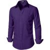 imageMens Stretch Regular Fit Long Sleeve Dress Shirts Lightweight Business Casual Button Down Shirts with PocketPurple