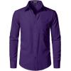 imageMens Stretch Regular Fit Long Sleeve Dress Shirts Lightweight Business Casual Button Down Shirts with PocketPurple