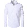 imageMens Stretch Regular Fit Long Sleeve Dress Shirts Lightweight Business Casual Button Down Shirts with PocketWhite