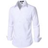 imageMens Stretch Regular Fit Long Sleeve Dress Shirts Lightweight Business Casual Button Down Shirts with PocketWhite