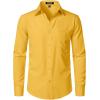 imageMens Stretch Regular Fit Long Sleeve Dress Shirts Lightweight Business Casual Button Down Shirts with PocketYellow
