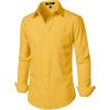 imageMens Stretch Regular Fit Long Sleeve Dress Shirts Lightweight Business Casual Button Down Shirts with PocketYellow