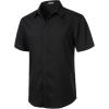 imageMens Stretch Wrinkle Free Short Sleeve Button Down Shirts Summer Casual Texture Beach Vacation Wedding ShirtBlack