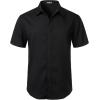 imageMens Stretch Wrinkle Free Short Sleeve Button Down Shirts Summer Casual Texture Beach Vacation Wedding ShirtBlack
