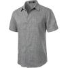 imageMens Stretch Wrinkle Free Short Sleeve Button Down Shirts Summer Casual Texture Beach Vacation Wedding ShirtGrey