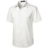 imageMens Stretch Wrinkle Free Short Sleeve Button Down Shirts Summer Casual Texture Beach Vacation Wedding ShirtWhite