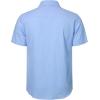 imageMens Summer Cotton Linen Short Sleeve Button Down Shirt Casual Lightweight Tops with Pockets for Beach VacationLight Blue