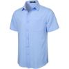 imageMens Summer Cotton Linen Short Sleeve Button Down Shirt Casual Lightweight Tops with Pockets for Beach VacationLight Blue