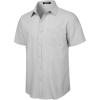 imageMens Summer Cotton Linen Short Sleeve Button Down Shirt Casual Lightweight Tops with Pockets for Beach VacationLight Grey